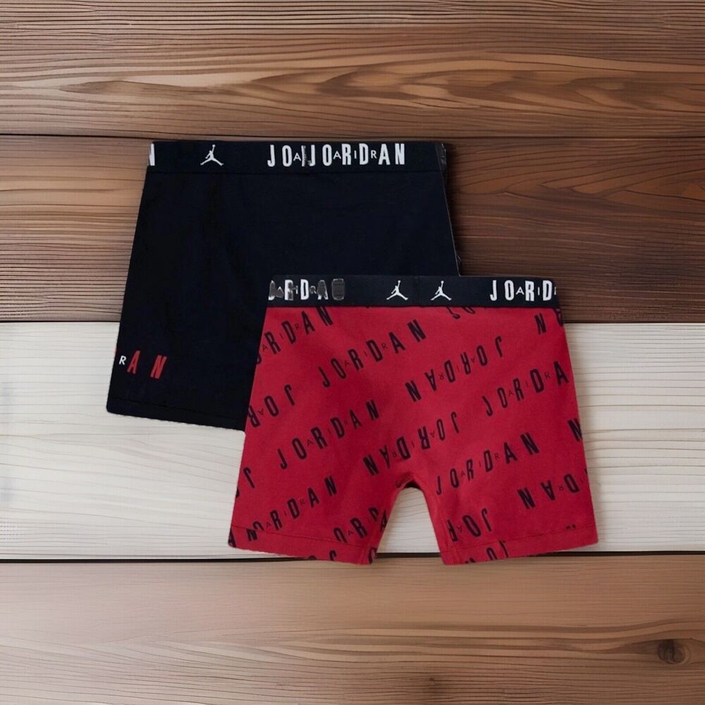 Air Jordan Boxer Brief Mens Jumpman Flight Cotton Stretch 2 Pack Black Medium - Picture 7 of 8